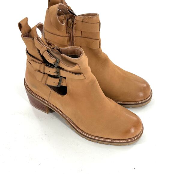 Seychelles Give It a Whirl Ankle Boots 8 Tan NWOT Buckle Ankle Booties Boho - Picture 5 of 7